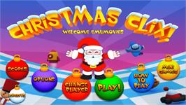 Title screen of Christmas Clix on the Nintendo WiiWare.