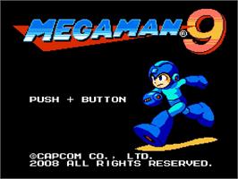 Title screen of Mega Man 9 on the Nintendo WiiWare.