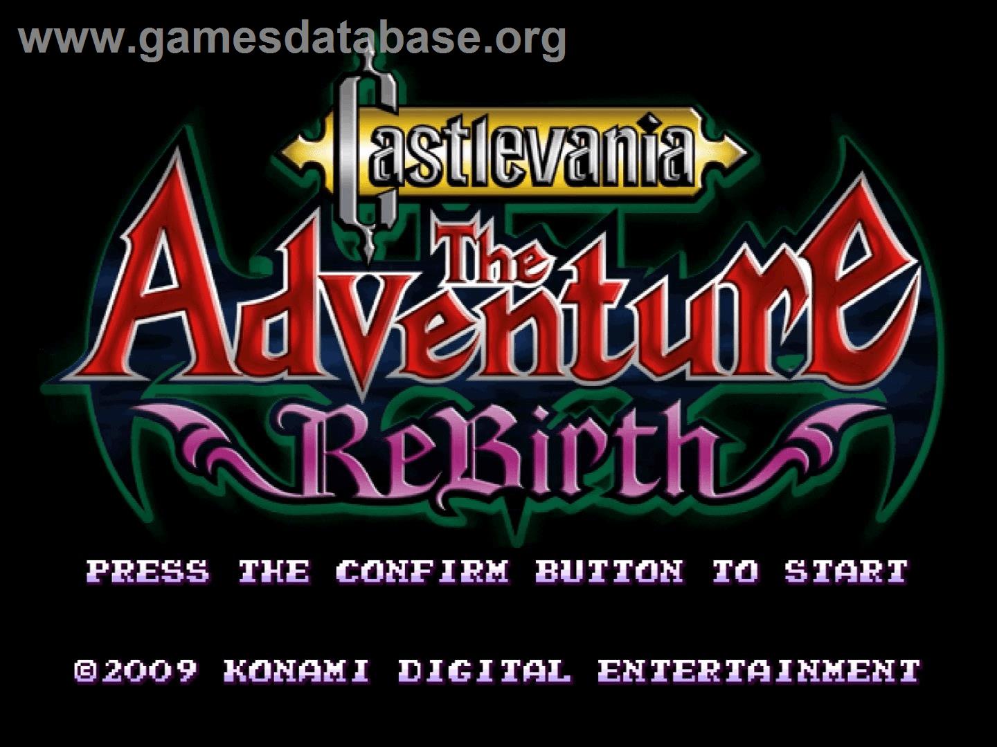 Castlevania - The Adventure ReBirth - Nintendo WiiWare - Artwork - Title Screen