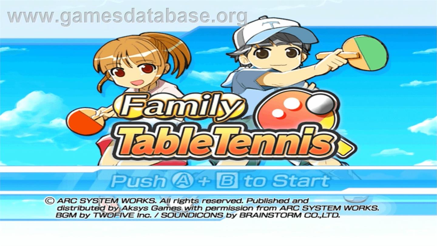 Family Table Tennis - Nintendo WiiWare - Artwork - Title Screen