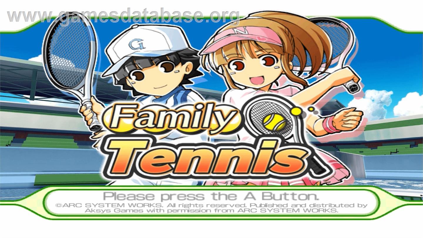 Family Tennis - Nintendo WiiWare - Artwork - Title Screen