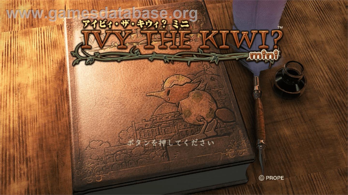 Ivy the Kiwi - Mini - Nintendo WiiWare - Artwork - Title Screen