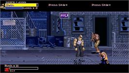 In game image of Final Fight Gold - Champion Edition on the OpenBOR.