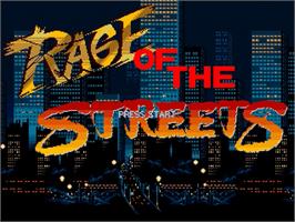 Title screen of Rage of the Streets on the OpenBOR.