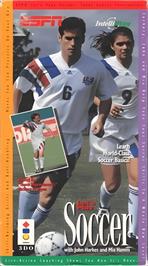 Box cover for ESPN Let's Play Soccer with John Harkes and Mia Hamm on the Panasonic 3DO.
