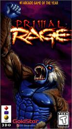 Box cover for Primal Rage on the Panasonic 3DO.