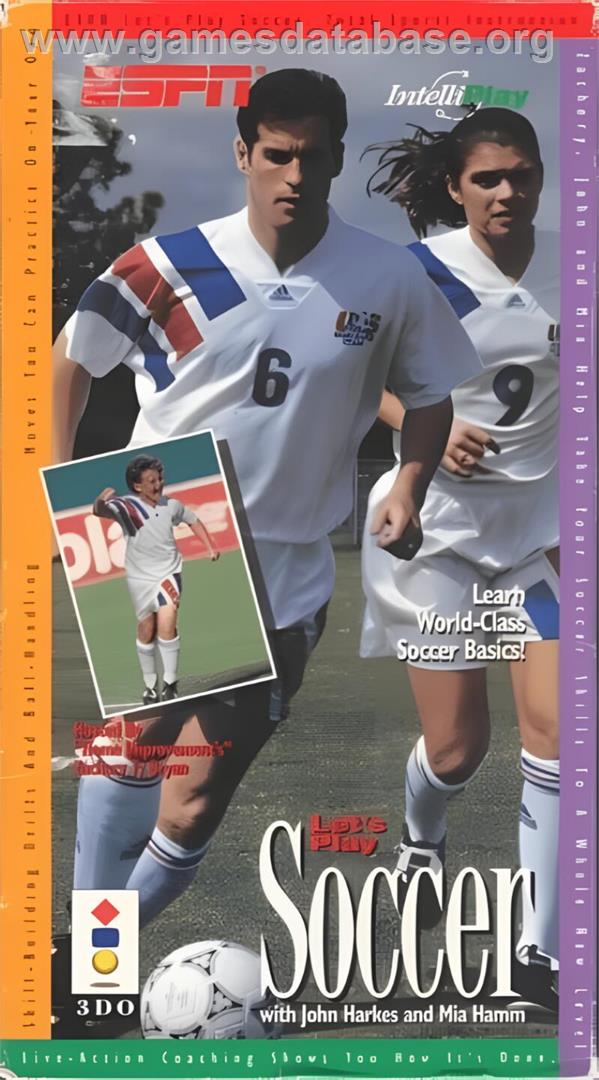 ESPN Let's Play Soccer with John Harkes and Mia Hamm - Panasonic 3DO - Artwork - Box