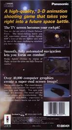 Box back cover for Burning Soldier on the Panasonic 3DO.