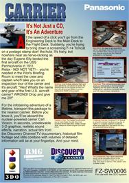 Box back cover for Carrier - Fortress At Sea on the Panasonic 3DO.