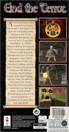 Box back cover for Deathkeep on the Panasonic 3DO.