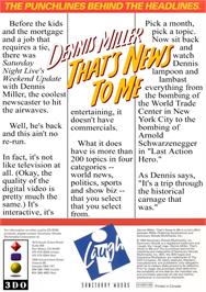 Box back cover for Dennis Miller - That's News to Me on the Panasonic 3DO.