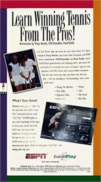 Box back cover for ESPN Let's Play Tennis with Tracy Austin on the Panasonic 3DO.