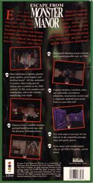Box back cover for Escape from Monster Manor on the Panasonic 3DO.
