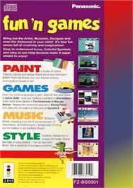 Box back cover for Fun 'n' Games on the Panasonic 3DO.