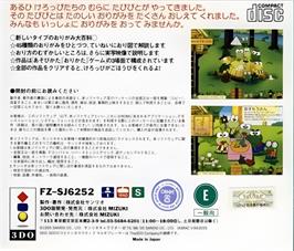 Box back cover for Kero Kero Keroppi to Origami no Tabibito on the Panasonic 3DO.