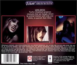 Box back cover for Love Bites on the Panasonic 3DO.