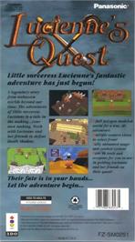 Box back cover for Lucienne's Quest on the Panasonic 3DO.
