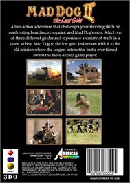 Box back cover for Mad Dog II: The Lost Gold v2.04 on the Panasonic 3DO.