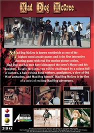 Box back cover for Mad Dog Mccree on the Panasonic 3DO.