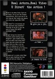 Box back cover for Sewer Shark on the Panasonic 3DO.
