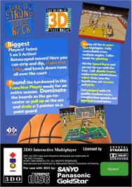 Box back cover for Slam 'n Jam '95 on the Panasonic 3DO.