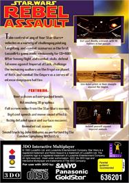 Box back cover for Star Wars - Rebel Assault on the Panasonic 3DO.