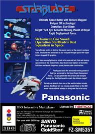 Box back cover for Starblade on the Panasonic 3DO.