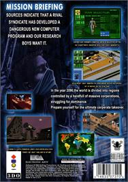 Box back cover for Syndicate on the Panasonic 3DO.