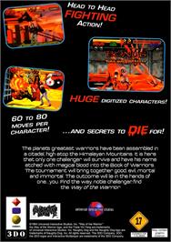 Box back cover for Way Of The Warrior on the Panasonic 3DO.