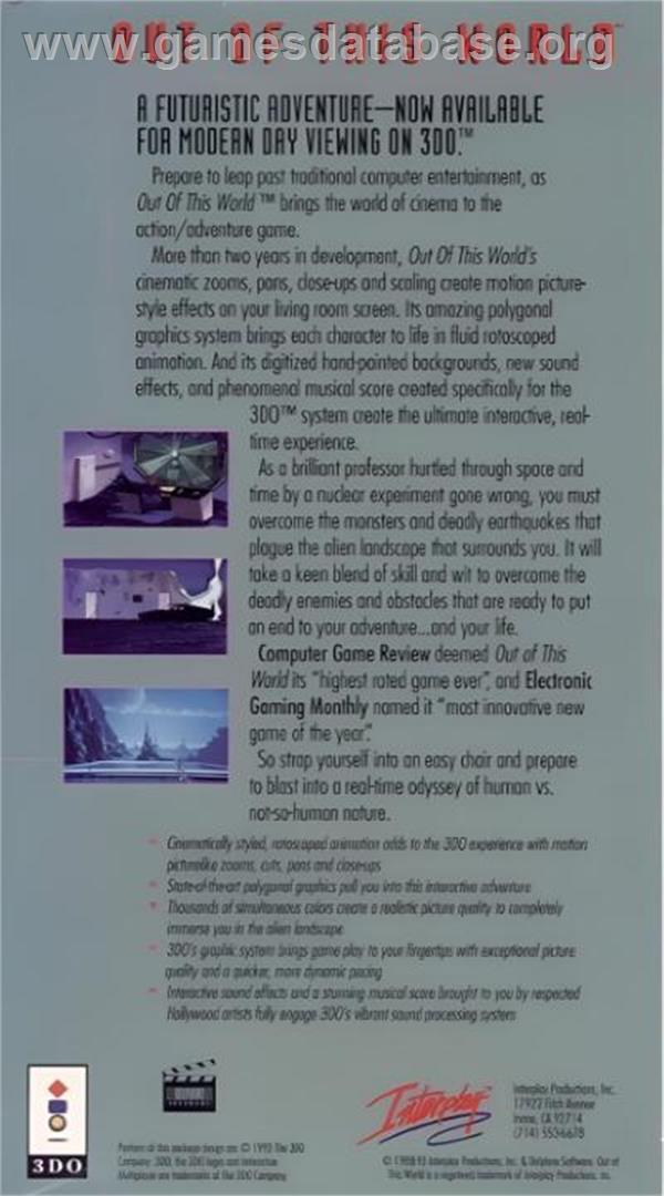 Another World - Panasonic 3DO - Artwork - Box Back