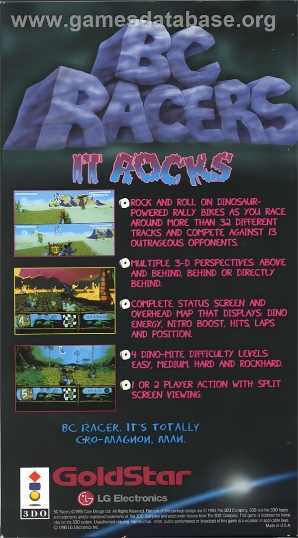 Bc Racers - Panasonic 3DO - Artwork - Box Back