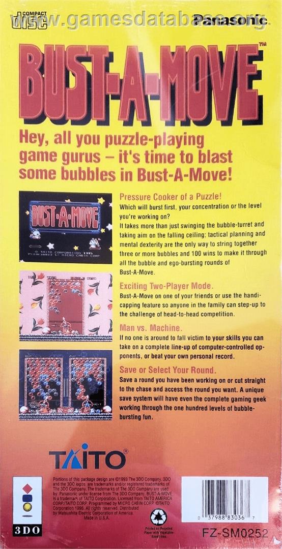 Bust a Move - Panasonic 3DO - Artwork - Box Back