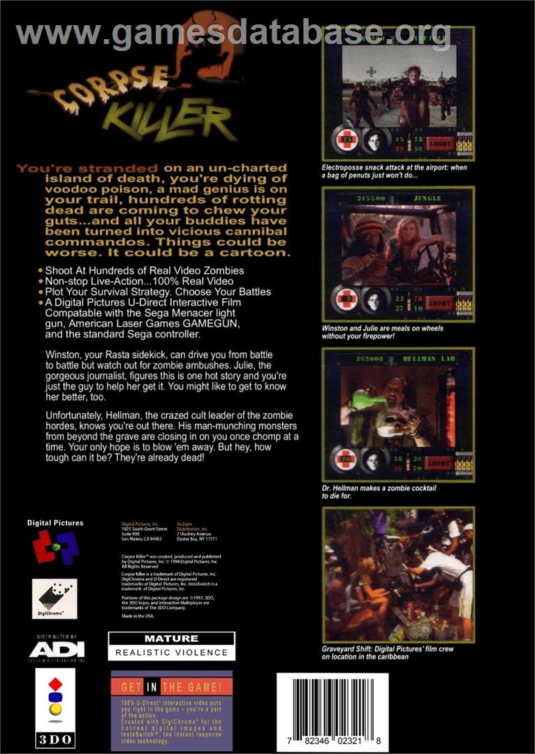 Corpse Killer - Panasonic 3DO - Artwork - Box Back