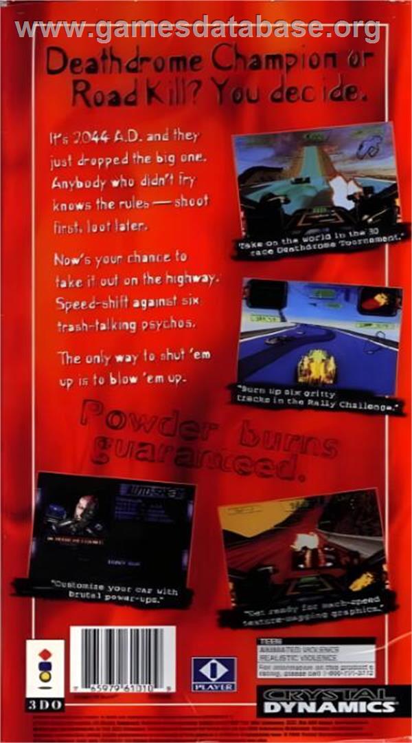 Crash 'n' Burn - Panasonic 3DO - Artwork - Box Back