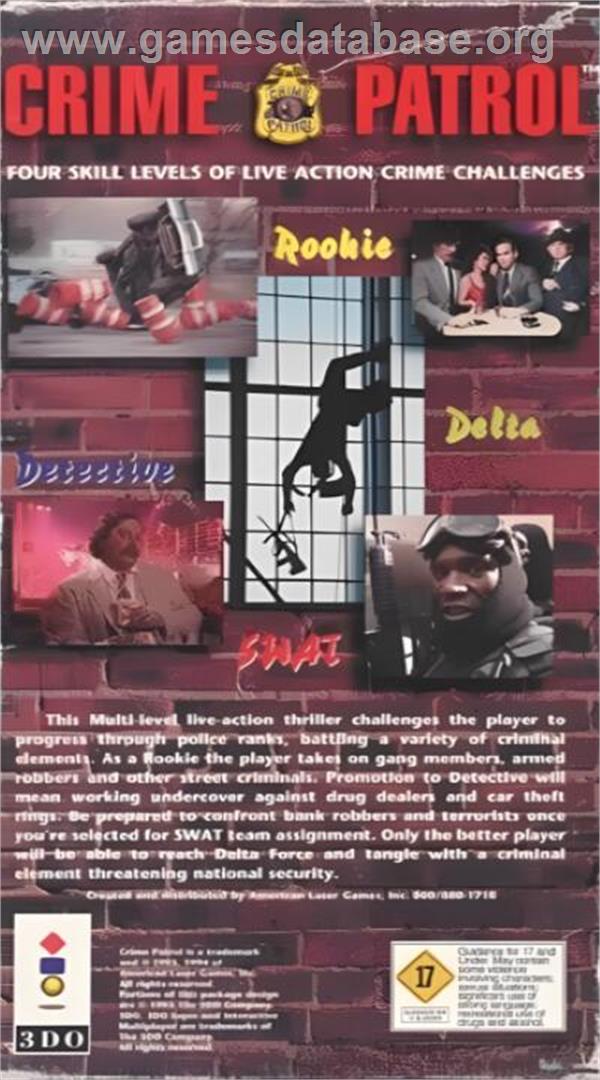 Crime Patrol - Panasonic 3DO - Artwork - Box Back