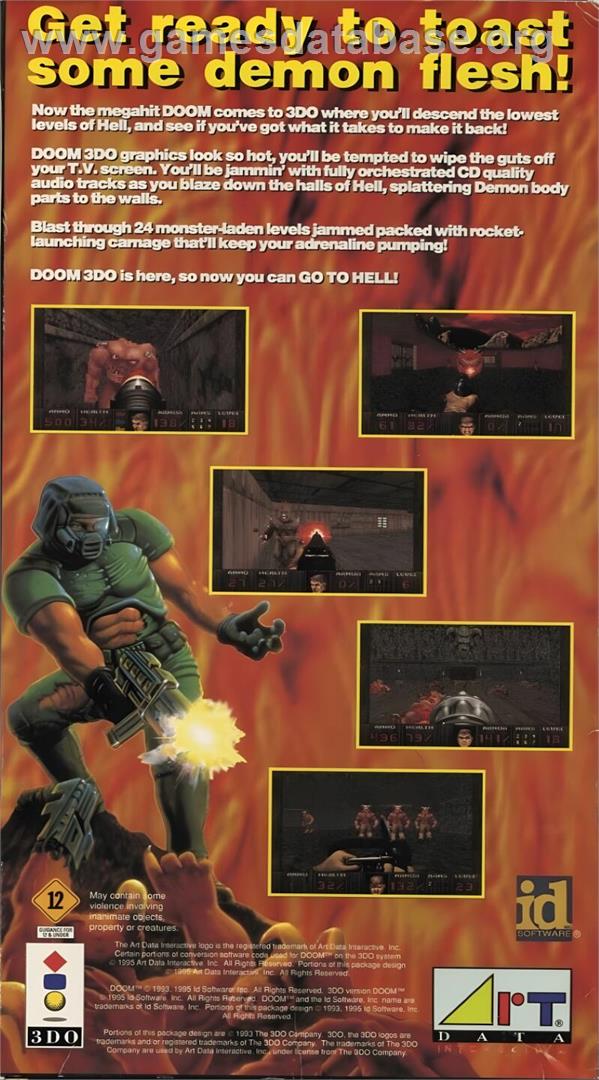 Doom - Panasonic 3DO - Artwork - Box Back