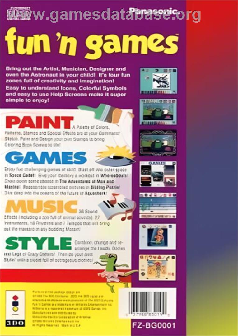 Fun 'n' Games - Panasonic 3DO - Artwork - Box Back