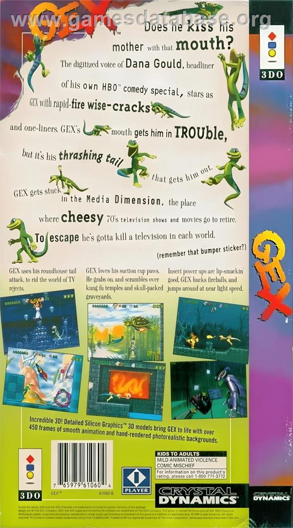 Gex - Panasonic 3DO - Artwork - Box Back