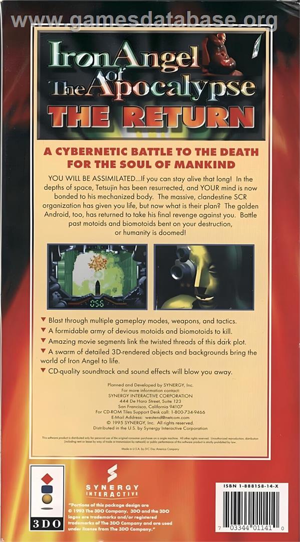 Iron Angel Of The Apocalypse - The Return - Panasonic 3DO - Artwork - Box Back