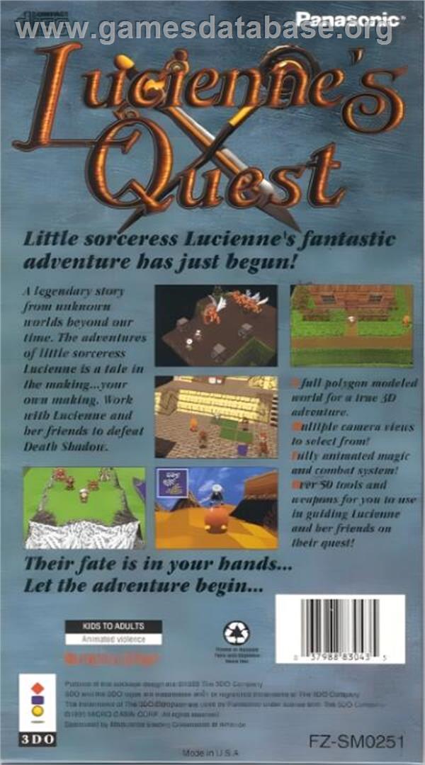 Lucienne's Quest - Panasonic 3DO - Artwork - Box Back