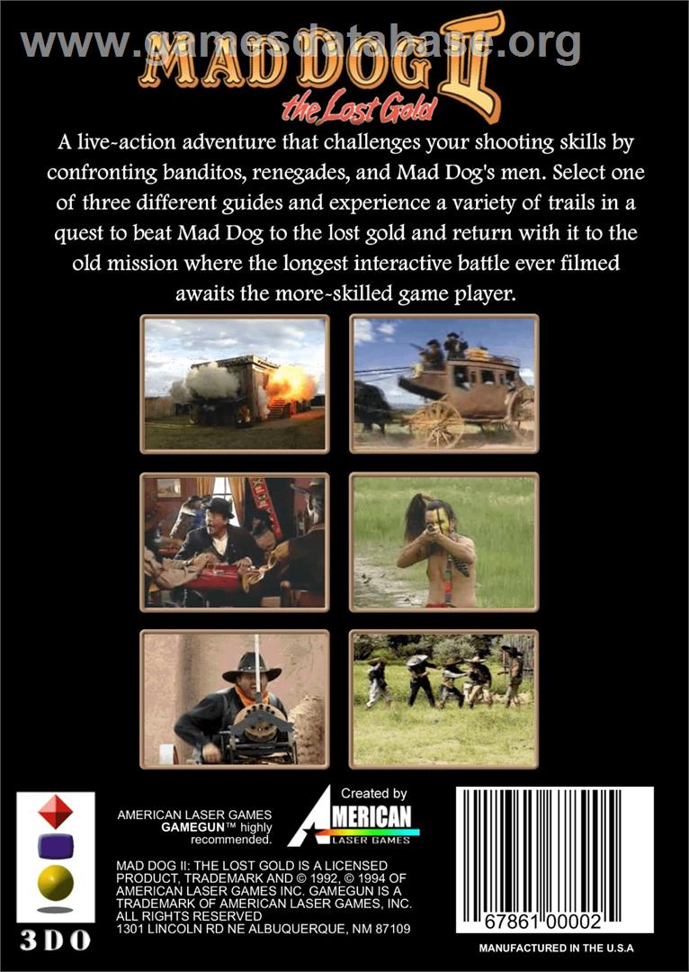 Mad Dog II: The Lost Gold v2.04 - Panasonic 3DO - Artwork - Box Back
