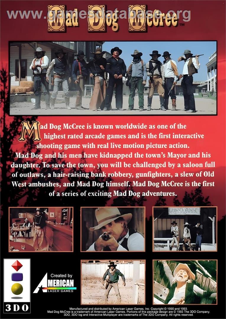 Mad Dog Mccree - Panasonic 3DO - Artwork - Box Back