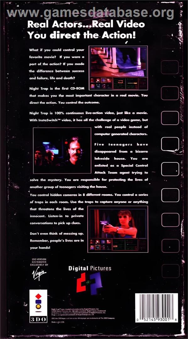 Night Trap - Panasonic 3DO - Artwork - Box Back