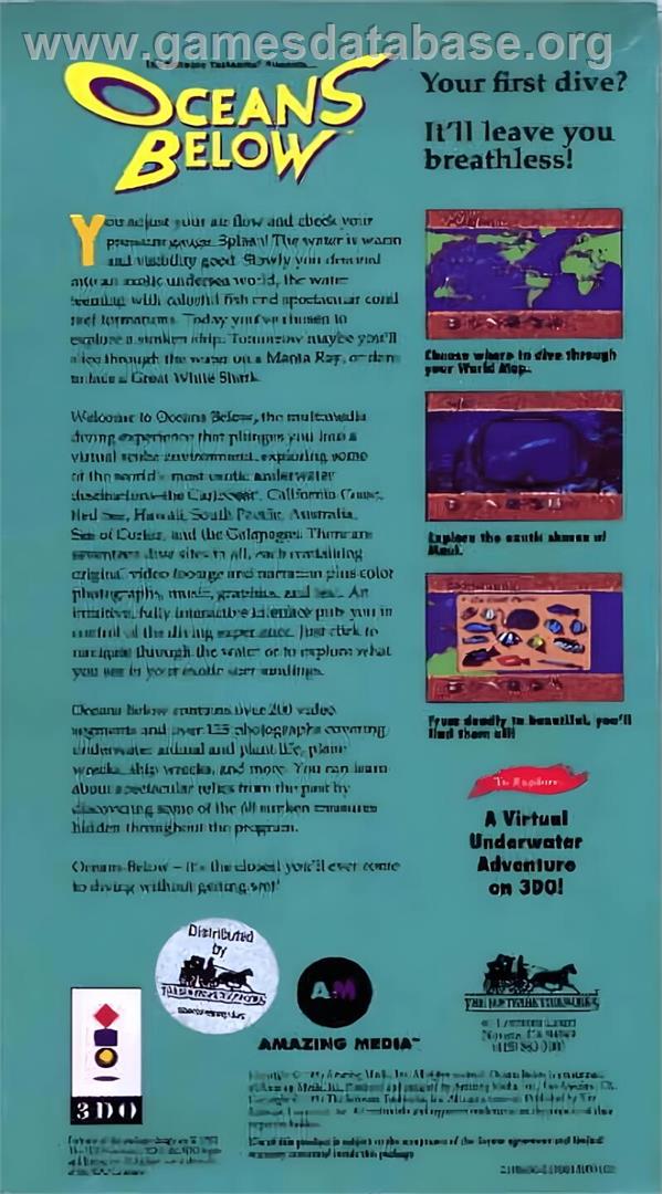 Oceans Below - Panasonic 3DO - Artwork - Box Back
