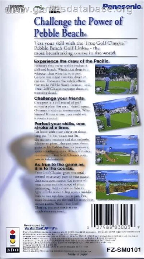 Pebble Beach Golf Links - Panasonic 3DO - Artwork - Box Back