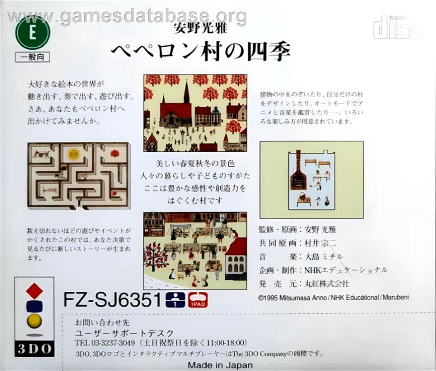 Peperon Mura no Shiki - Panasonic 3DO - Artwork - Box Back