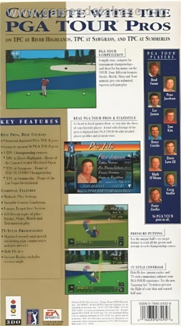 Pga Tour 96 - Panasonic 3DO - Artwork - Box Back