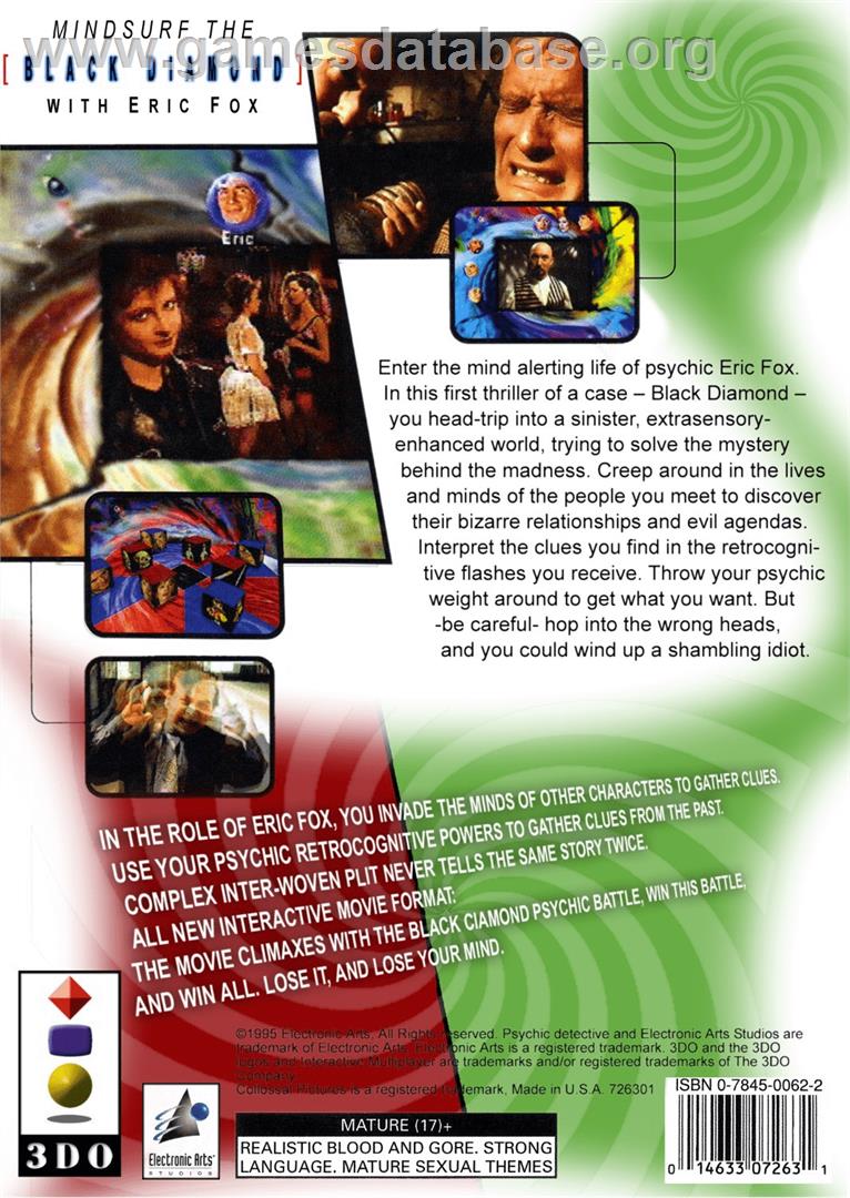 Psychic Detective - Panasonic 3DO - Artwork - Box Back