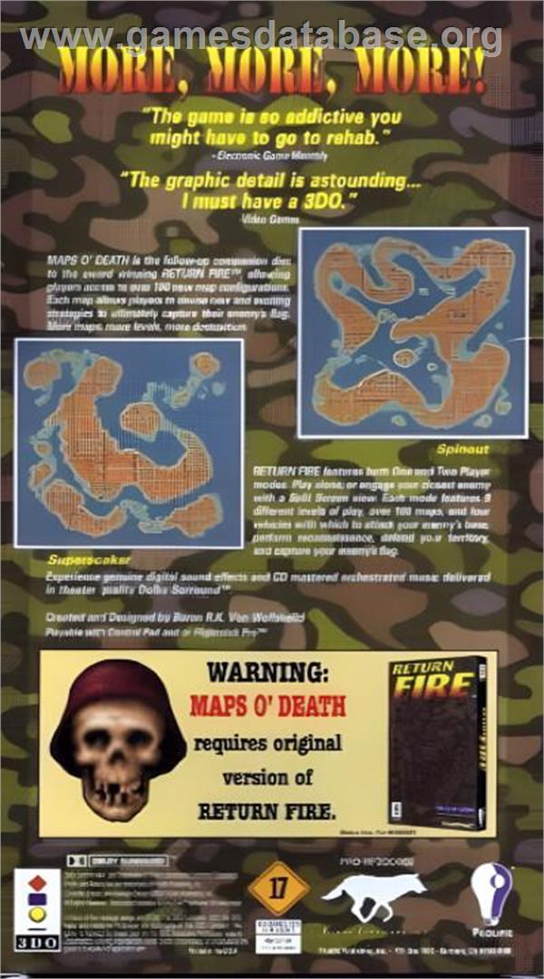 Return Fire - Maps O' Death - Panasonic 3DO - Artwork - Box Back