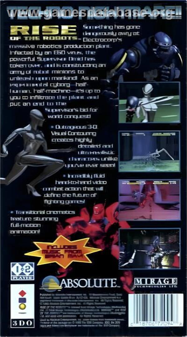 Rise Of The Robots - Panasonic 3DO - Artwork - Box Back